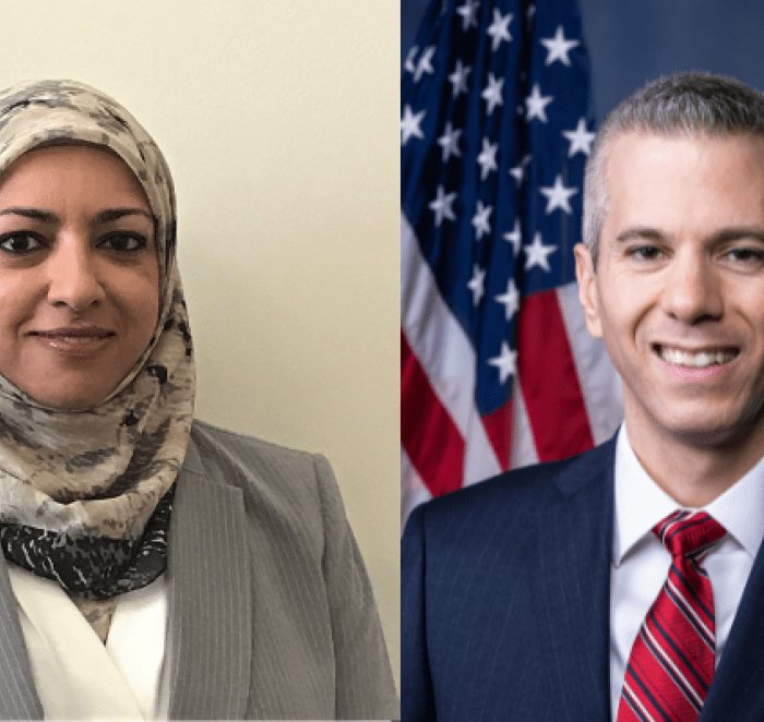 Zainab Chaudhry ’98 (left) and Anthony Brindisi ’04 (right)